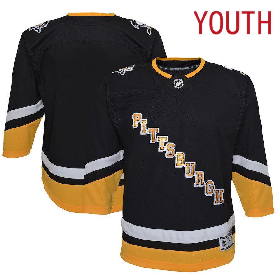 Youth Pittsburgh Penguins Black Alternate Premier NHL Jersey->customized nhl jersey->Custom Jersey